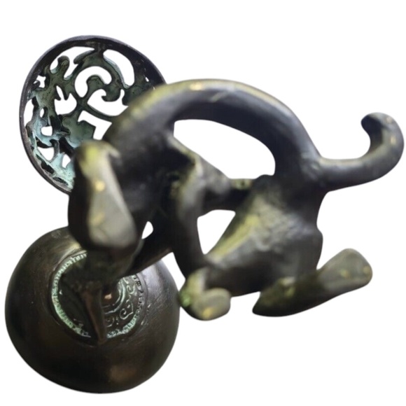 Chinese Bronze Copper Immortal Riding Dragon Statue Hand Carved Boshan Furnace - Picture 13 of 13